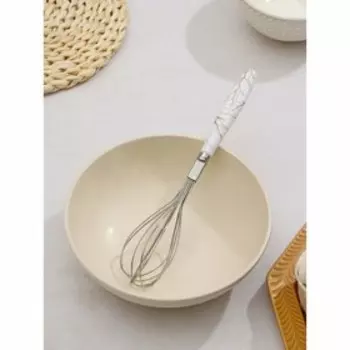 Венчик для взбивания Доляна «Каррарский мрамор», 24.54.5 см, белый