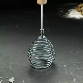 Венчик кухонный для взбивания «Шар», 26 см, с деревянной ручкой