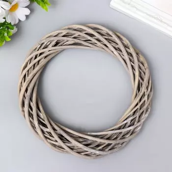 Венок из ивовых прутьев, диаметр 20 см, серый