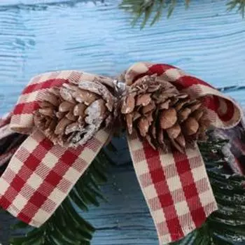 Венок новогодний d-15 см "Скандинавия" шишки и ветки