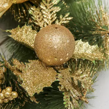 Венок новогодний d=28 см «Зимнее волшебство. С бантиком» декор золотые ягодки