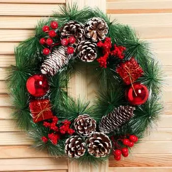 Венок новогодний d=30 см «Зимнее волшебство. Лесная тайна»