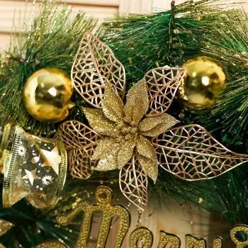 Венок новогодний d=40 см «Зимнее волшебство. Бант», золотистый