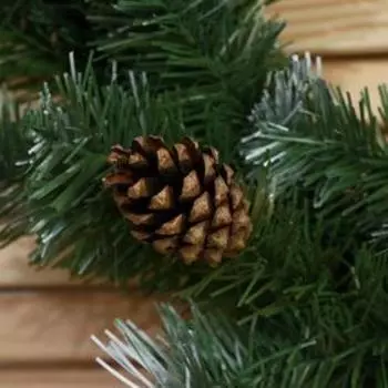 Венок новогодний d=45 см «Рождественский. Белоснежный» с шишками, золотистый