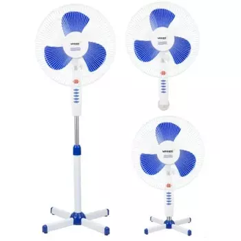 Вентилятор 3 в 1 WR-825, напольный, настольный и настенный, 40 Вт, 3 режима, бело-синий