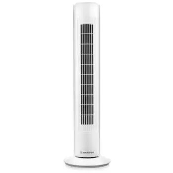 Вентилятор BRAYER 4952BR-WH, колонный, 50 Вт, 3 скорости, вращение 90°, белый