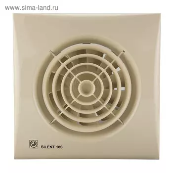 Вентилятор S&P SILENT-100 CZ IVORY, 220-240 В, бесшумный, 50 Гц, слоновая кость
