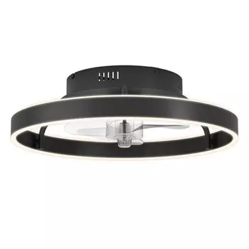 Вентилятор с подсветкой MARINELLA, 2X17,8Вт, LED, алюминий, сталь, черный матовый, акрил, молочный