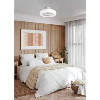 Вентилятор с подсветкой ORTONA, 3X8,5Вт, LED, пластик, белый, акрил, молочный