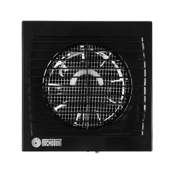 Вентилятор вытяжной "КосмоВент" В100ВК, d=100 мм, 10 Вт, 40 дБ, 105 м/ч, с выключ., черный