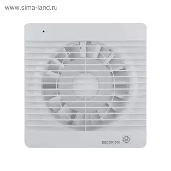 Вентилятор вытяжной S&P Decor 300C, 220-240 В, малошумный,