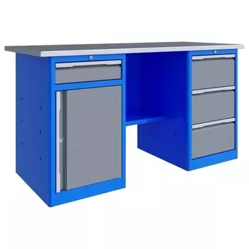 Верстак Верстакофф 125173, PRF 161.38.1, без экрана, тумбы Р3 Р8, 2 полки, 4 ящика, 1.6 м