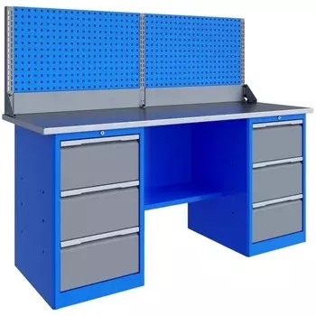 Верстак Верстакофф 125267, PRF 181.33.2-1, экран, две тумбы Р3, полка, 6 ящиков, 1.8 м