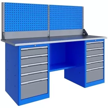 Верстак Верстакофф 125295, PRF 181.55.2-1, экран, две тумбы Р5, полка, 10 ящиков, 1.8 м