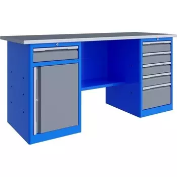 Верстак Верстакофф 125340, PRF 181.58.2, без экрана, тумбы Р5 Р8, 2 полки, 6 ящиков, 1.8 м