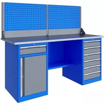 Верстак Верстакофф 125343, PRF 181.68.2-1, экран, тумбы Р6 Р8, 2 полки, 7 ящиков, 1.8 м