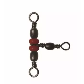 Вертлюг-тройник SIWEIDA (triple red beads swivels) №5Х7 (28кг,5шт/уп)
