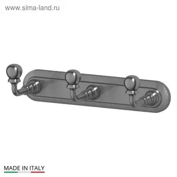 Вешалка 3SC, 3 крючка, античное серебро, 17 см