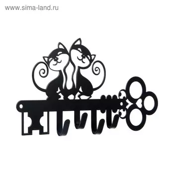 Вешалка 4-х местная "Котята", черная