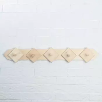 Вешалка для бани и сауны, липа, 57810 см, 5 крючков, «Добропаровъ»