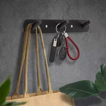 Вешалка CAPPIO CVT001, металлическая, трёхрожковая, цвет черный