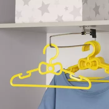 Плечики - вешалки для одежды Доляна, 28.50.414.5 см, 10 шт., детские, жёлтые