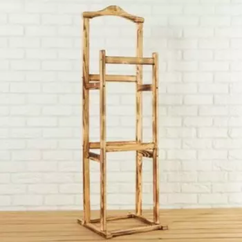 Вешалка для одежды напольная, двойная, обожжёная, лакированная, хвоя