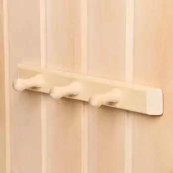 Вешалка для бани и сауны, липа, 3056.5 см, 3 крючка, «Добропаровъ»