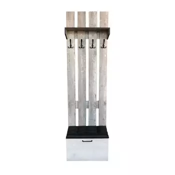 Прихожая «Грейвуд», 600 350 2104 мм, цвет пайн бетон тёмный / пайн бетон светлый