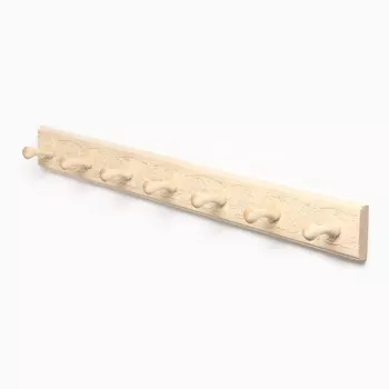 Вешалка "Классика" 7 крючков, липа, 65х2,5х6,5 см Русские узоры