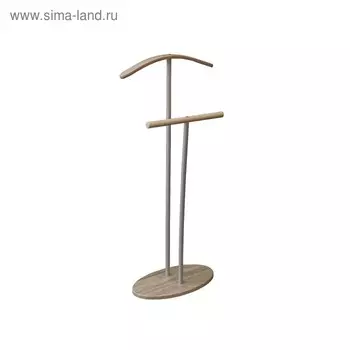 Вешалка костюмная Дэви 2, 470х240х1020, Металлик/Дуб сонома