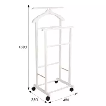 Вешалка костюмная на колесах В 22Н, 480х350х1080, белый