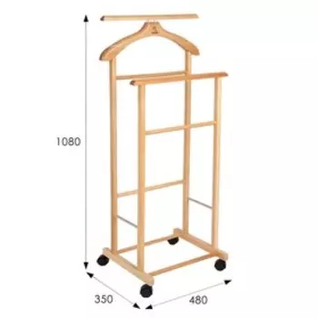 Вешалка костюмная на колесах В 22Н, 480х350х1080, светло-коричневый