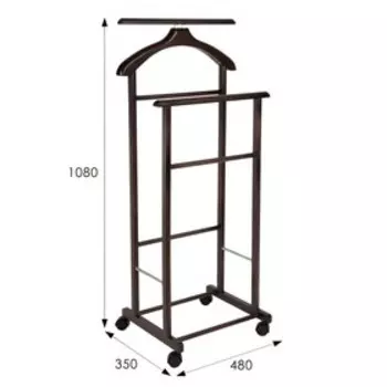 Вешалка костюмная на колесах В 22Н, 480х350х1080, венге