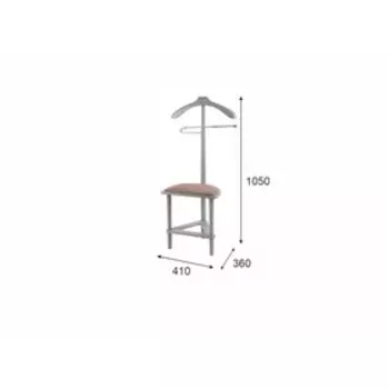 Вешалка костюмная с сиденьем В 26Н, 410х360х1050, серый