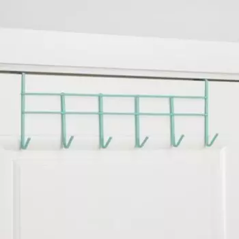 Вешалка на дверь Доляна «Лайт», на 6 крючков, 44,5×15×11 см, цвет МИКС