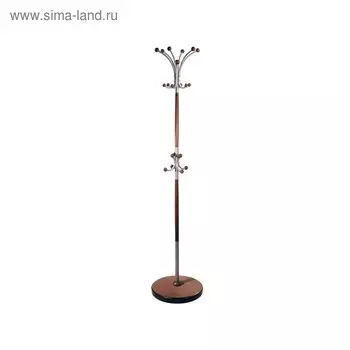 Вешалка напольная Д1, 430х430х1800, Металлик/Коричневый