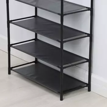 Вешалка - стойка напольная для одежды LaDоm, полки для обуви, 4 яруса, 6026155 см, чёрная