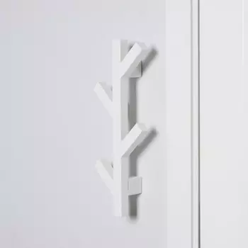 Вешалка настенная «Галге», 4 крючка, 400×140×70 мм, цвет белый