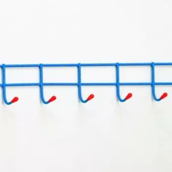 Вешалка настенная на 10 крючков Доляна «Лайт», 58×3×5 см, цвет МИКС