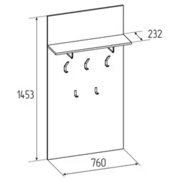 Вешалка Neo 81, 760 × 232 × 1453 мм, цвет дуб табачный craft