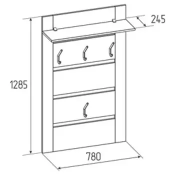 Вешалка Neo 82, 780 × 245 × 1285 мм, цвет дуб табачный craft