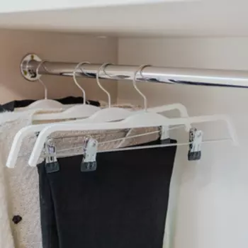 Плечики - вешалка с зажимами для юбок и брюк Доляна, 3716 см, цвет белый
