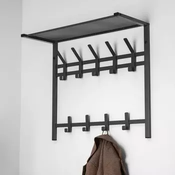 Вешалка с полкой 2-х ярусная «Торонто 22», 672758.5 см, графит