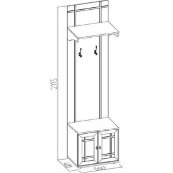Вешалка напольная в прихожую Sherlock 74, 5604002113 мм, цвет дуб сонома
