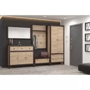 Вешалка Сканди, 868х251х1228, Дуб сонома/Венге