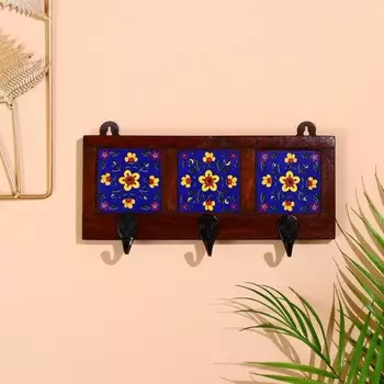 Вешалка "Узоры" дерево, 3 крючка