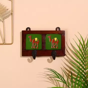 Вешалка настенная «Верблюды», 12410 см, 2 крючка, дерево, МИКС