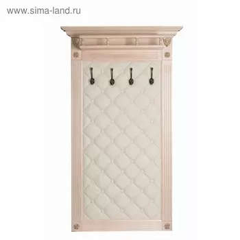 Вешалка в прихожую Сильвия Н3, 900х200х1550, Экокожа молочный/Белый ясень