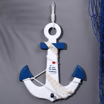 Настенный крючок декоративный «Якорь», дерево, 3932 см